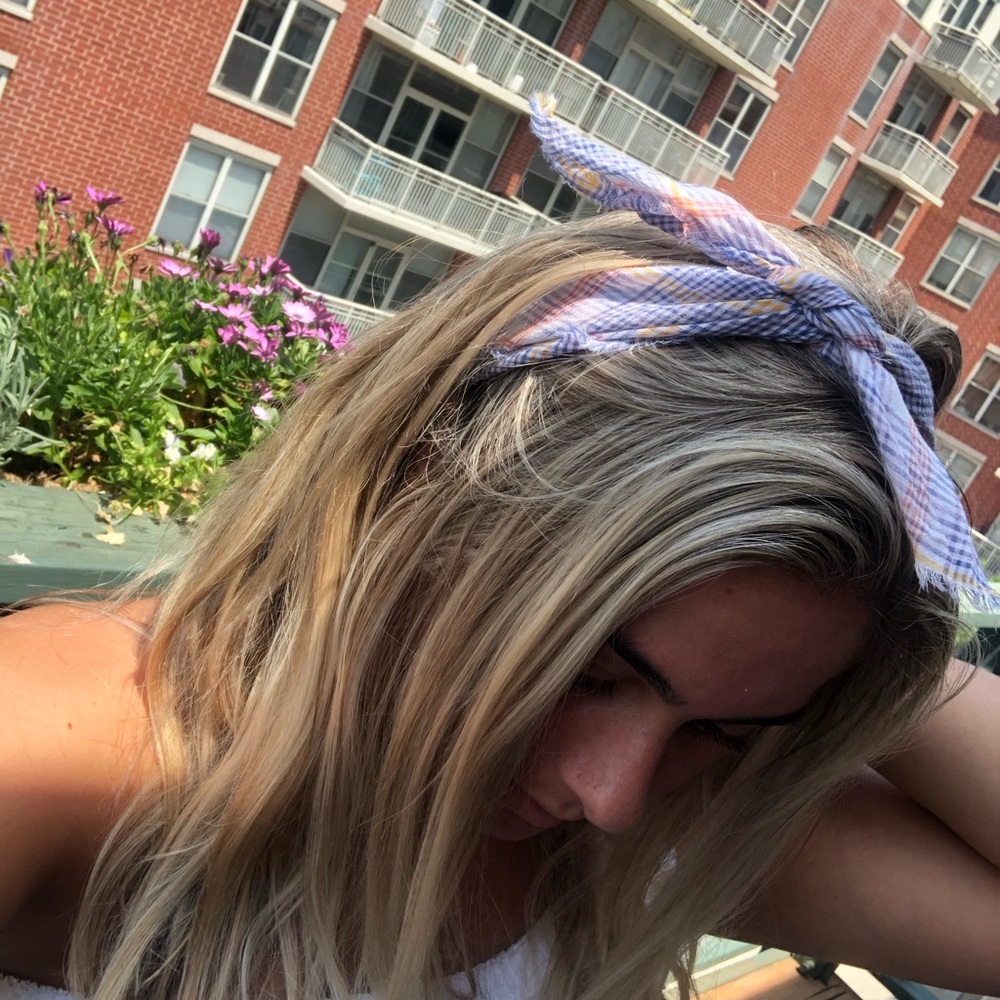 Plaid head scarf- could be worn as shirt too!